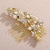 Lenjicons French Flower Rhinestone Hair Comb Sparkling Rhinestone Flower Wedding