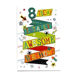 Birthday Card for Eight (8) 8th Year Old Boy - Free Post (UK) NATDS6156