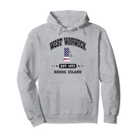 West Warwick Rhode Island RI Throwback USA Flag Pullover Hoodie