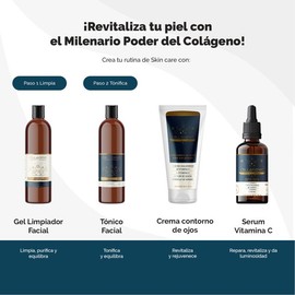 Kit Collagenic 4 Productos Serum Gel Limpiador Tonico Contorno ojos