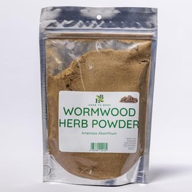 Herb To Body Wormwood Powder - 4oz Wildcrafted Organic Wormwood (Artemisia Absinthium) for Herbal Teas & Blends, Artemisia Tea, and Traditional Preparations