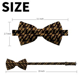 Hiukset Men Trumpet Tie Music Pre-Tie Bow Tie Men's Trumpet Bowties Novelty Music Bowties Funny Mens Jazz Ties Bowtie for Christmas Party Concert