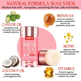 Goiple Hair Wax Stick Silk Stick Wax for Adult & Kids, Long-Lasting Styling Stick, Hair Pomade Wax Smoothing for Natural Hair or Wigs, Styling Wax for Fly Away & Edge Frizz Hair No Residue No Greasy