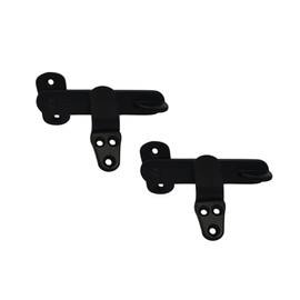 QCAA Solid Cast Brass Flip Latch Lock for Sliding Cabinet Shed Door, Solid Cast Brass, 4", Matte Black, 2 Pack