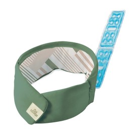 Elecom HCC-SC01MG Contact Cooling Feeling Heat Prevention Goods Ice Coordination Cool Scarf Long Ice Gel Included Moss Green x Natural Beige