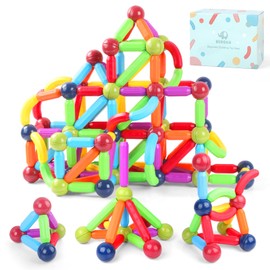 BEBOAN 114pcs Magnetic Sticks and Balls Building Blocks Stem Toy for Kids Toddlers Ages 3-5/4-8 Boys & Girls, Learning Educational Magnet Preschool Toys Gift Set