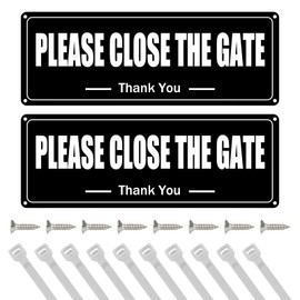 Asheyya 2PCS Please Close The Gate Sign, 25 X 9cm Rust Free Close The Gate Sign, UV Resistant Waterproof