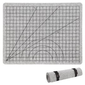MABOZOO Wool Pressing Mat with Printed Grid, 24 * 18 Inch Double-Sided Wool Ironing Mat with Straps, Portable Ironing Pad for Quilter, Sewing, Scrapbooking
