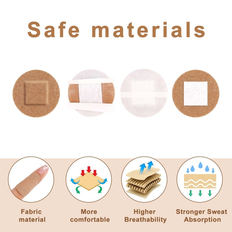 120pcs Round & Oval Bandages for Face, Elastic Fabric Flexible