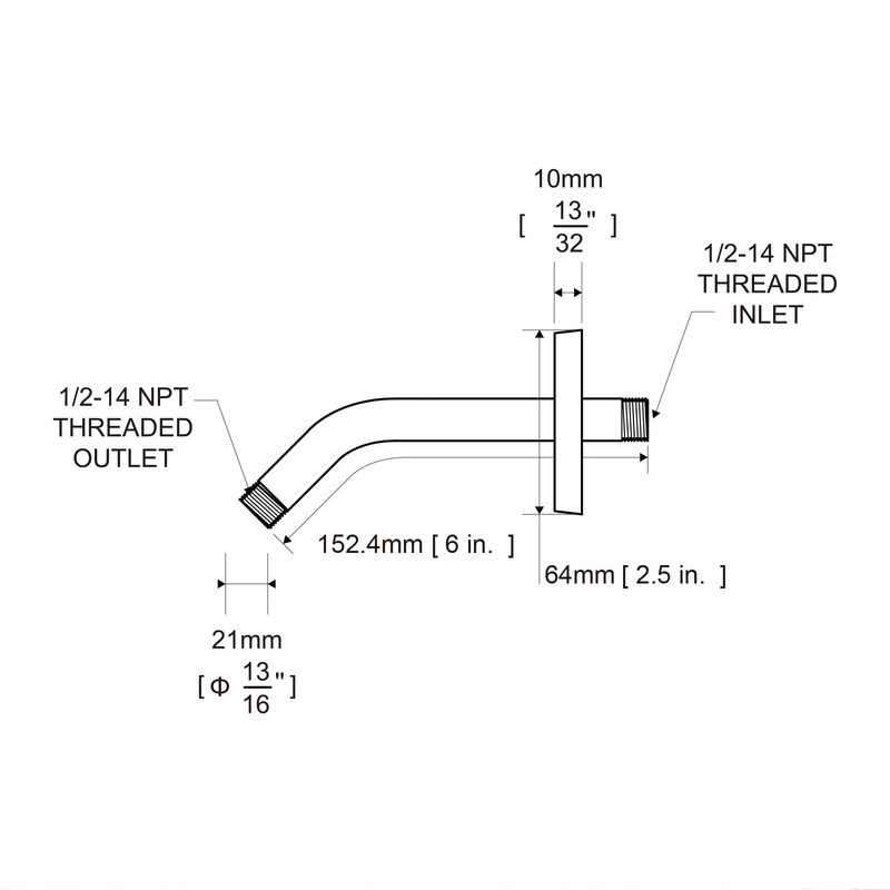 OFFO Shower Arm with Flange Universal Wall-Mounted Replacement Shower Arm