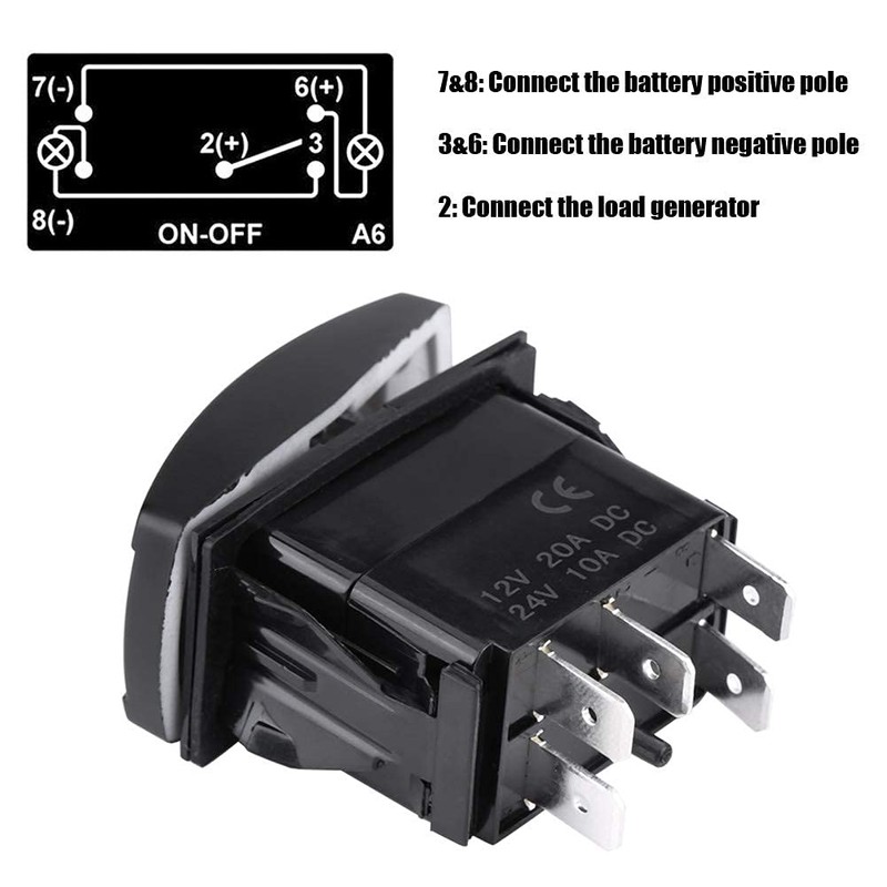 Toggle Rocker Switch, Rocker Switch 12V 24V ON/Off Toggle LED