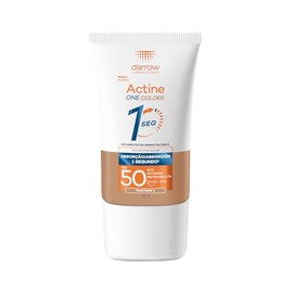Darrow Protector Solar Facial Dermatológico con Color Actine One Colors FPS50, Bloqueador Solar Facial con Acido Hialuronico, Toque Seco, Protección U