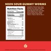 Neon Sour Gummy Worms | 2-Pound Pack | Assorted Fruit
