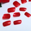 TseenYi Artificial Nails Cherry Red Solid Color Square Full Cover