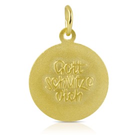 Pendant Yellow Gold 333 Gold 8 Carat Patron Saint Christopher Pendant Chains Gift for New Car Pendant with Engraving Gold Jewellery, Yellow Gold