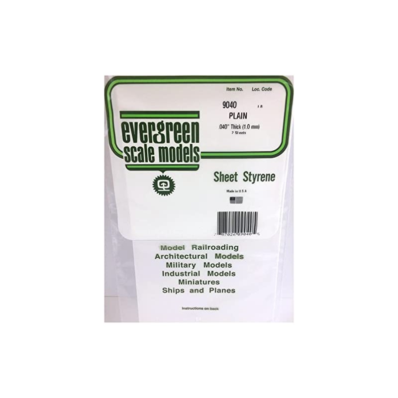 京商 エバーグリーン スケールモデル プラシート ホワイトプレーン 厚さ1mm 2枚入 模型用素材 70EG9040
