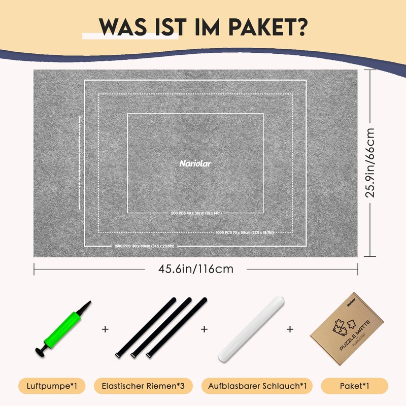 Nariolar Puzzle Mat - Puzzle Mat Roll 500/1000/1500 Pieces, Practical