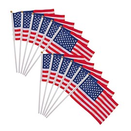 KONTONTY Outdoor American Flag Hand Waving Flags Mini Usa Flags on Sticks Lightweight Easy to Carry for Patriotic Events
