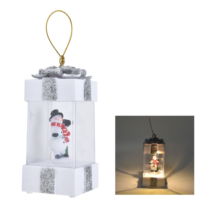 4.7inch Christmas Snowman Scene Hanging Lanterns Battery Operated Lighted Lamp