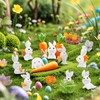 Wlicon 16 PCS Mini Easter Bunny Figurines Mini Resin Rabbits