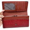 Men Women Embossed Crocodile Pattern Clutch Wallet Long Card Holder