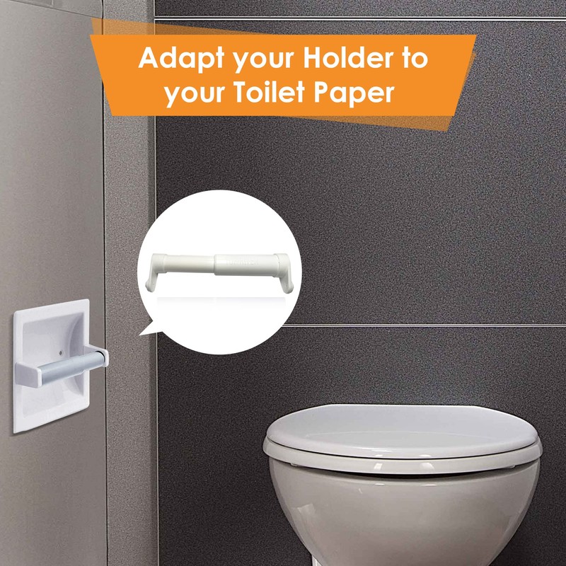 Toilet Paper Holder with Extender Adaptor, Fit Double Rolls and
