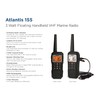 Uniden Atlantis 155 Handheld Two-Way VHF Marine Radio, Floating IPX8
