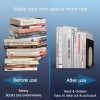 HappyHapi Bookends, 28pcs Metal Bookends, Black Book Ends Holder, Book