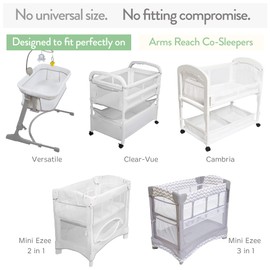 Bassinet Fitted Sheets Compatible with Arms Reach Cosleeper Versatile, Clear-Vue, Cambria and Mini– Snuggly Soft 100% Jersey Cotton – Dusty Blue + Navy – 2 Pack – Not for Ideal Ezee