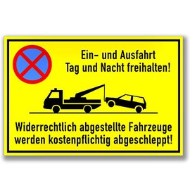 Sign Einfahrt und Ausfahrt freihalten Sign with 4 Holes 30 x 20 cm Sturdy Aluminium Composite Panel