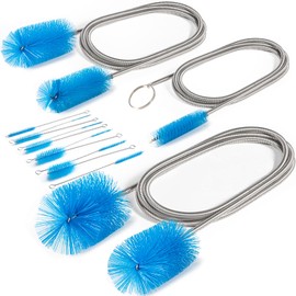 GlurpZap Cleaning Brush,13Pcs Stainless Steel Nylon Brush Set,Flexible and Portable Cleaning Brushes for Household Use,Bottle Washing Brush,Long Pipe Cleaners,Sunroof Drain Cleaning Tool
