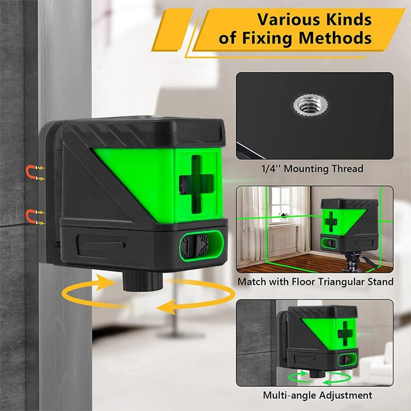 Self-Leveling Laser Level, 2 Lines Laser Level Green Cross Laser