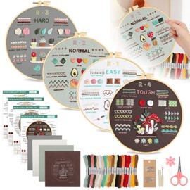 EeeKitOnline 4 Embroidery Starter Set for Beginners Cross Stitch Stamped DIY Craft Tool
