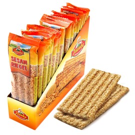 Ivanka's Sesame Crunchy Caramel Bars Deliver Natural Energy & Nutty Flavor - Sesame Bars Ideal for Snacking or Healthy Breakfast - Enjoy the Taste of Real Caramel Protein Bars Today - 16g 15 Pack/Box