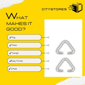 Citystores® 2 Pack 10mm Stainless Steel Triangle Rings Open Jump Rings & Pinch Bails for Jewelry Making, Keychains, Crafts & DIY Accessories