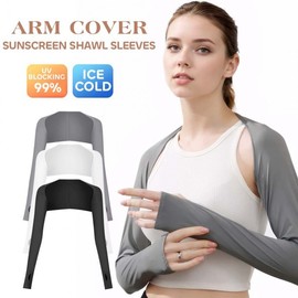 Women's Golf Cross-Over Sun Protection Shawl Arm Sleeves for Summer Outdoor Sports & Driving Size/Black 15ea