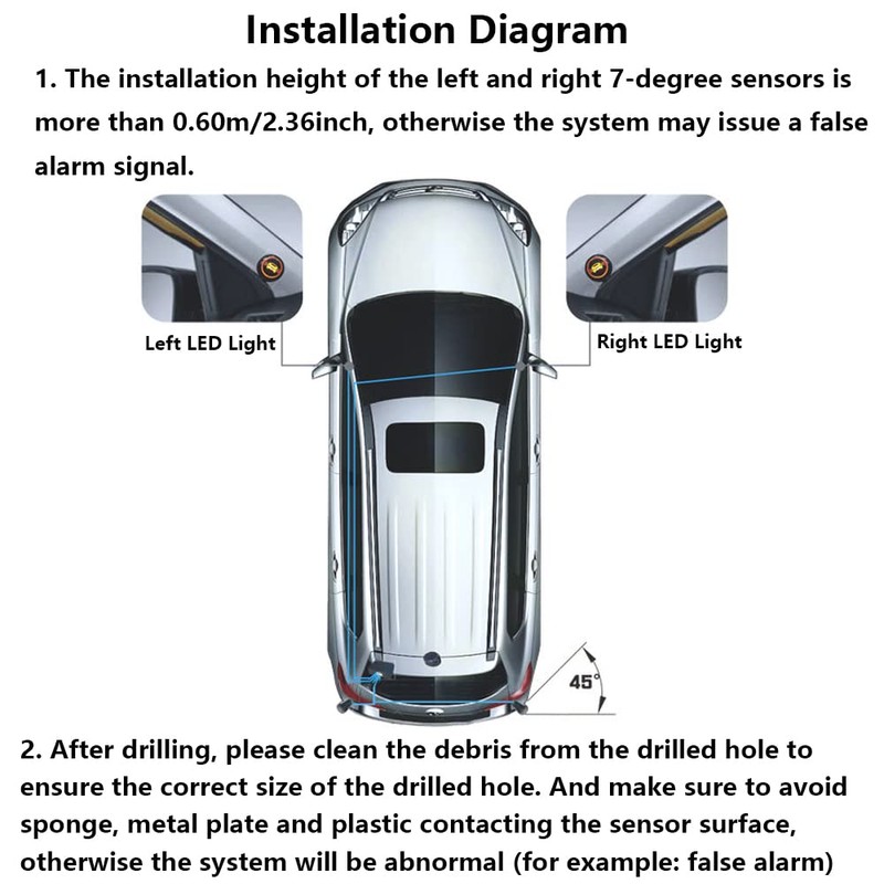 TOTMOX Ultrasonic Blind Spot Detection System Sensor Car Monitoring BSD
