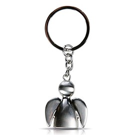 Brushed metal keychain - Guardian angel - Lucky charm