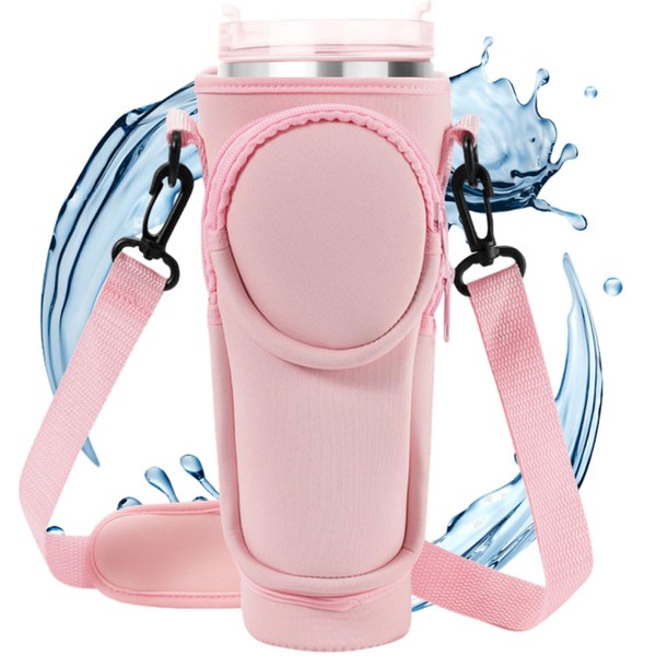 SQAQS Water Bottle Holder, Water Bottle Bag with Adjustable Shoulder