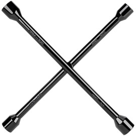 CARTMAN Professional 14 Inch Universal Heavy Duty Lug Wrench 4 Way Tire Iron Wrench, Black