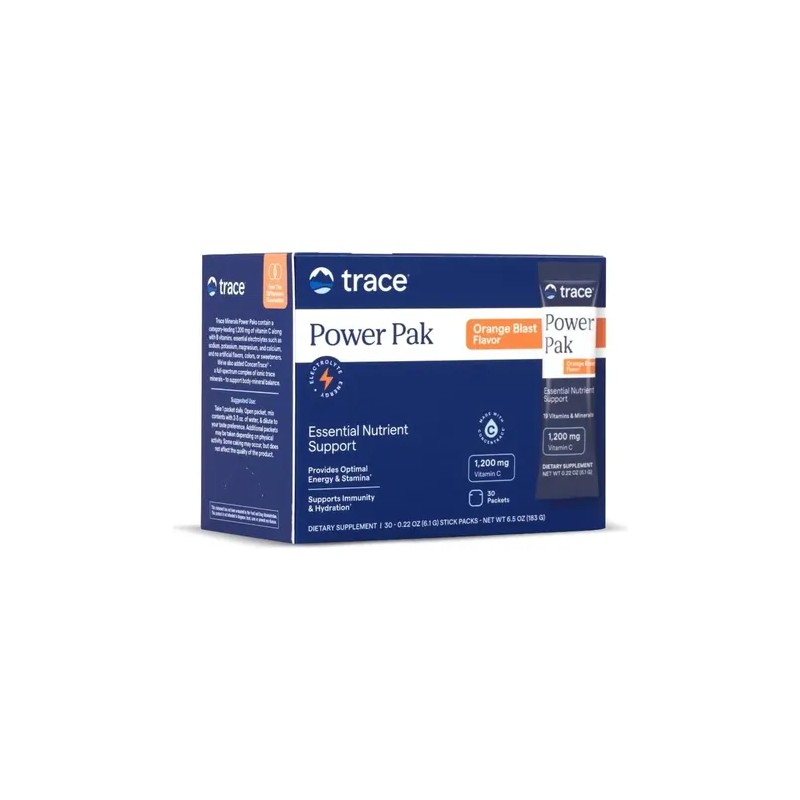 Suplemento Nutricional Trace Minerals Vitamina C Electrolitos 30 Sobres Naranja