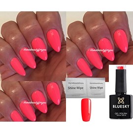 BLUESKY BRIGHT CORAL PINK SUMMER A74 NAIL GEL POLISH LED UV SOAK OFF (Requires Drying Under UV LED Lamp) …
