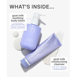 Kate Somerville Stressed Skin Saviors Goat Milk Set – Full Sized Face and Body Skincare Set with Goat Milk Cleanser & Goat Milk Body Lotion