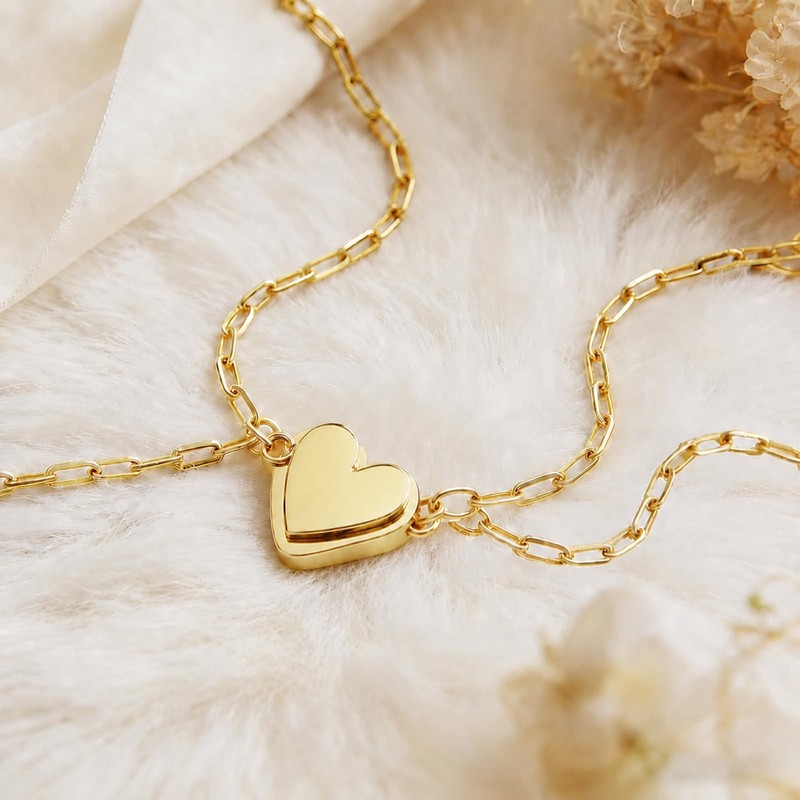 Mother Daughter Bracelets,14K Gold Plated Stainless Steel Matching Bracelet