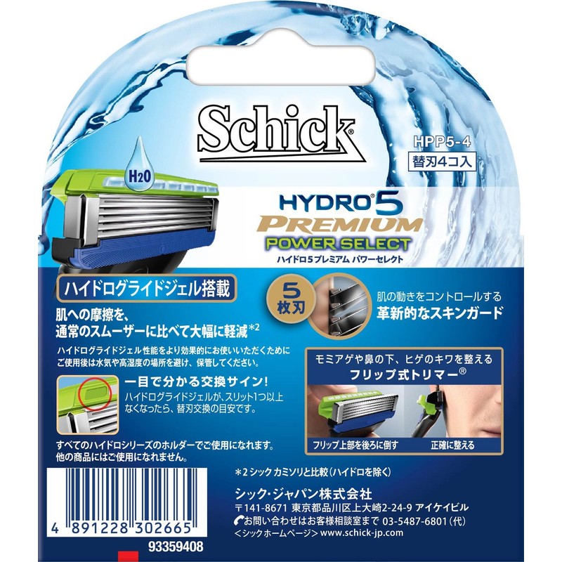 Chic Schick Hydro 5 Premium Power Select Replacement Blades (4