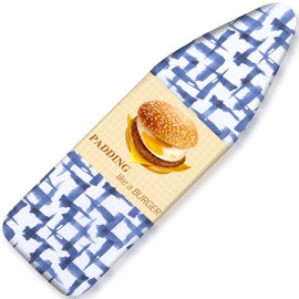 Ironing Board Cover and pad - 15 x 54 Thick Padding 4 Layers with 2" Elastic, Stain Resistant & Durable Scorch, 2 Click Buckles for Smooth Iron/Easy Installation in Laundry Room, Blue Brushstrokes