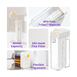 MAVO Cold Brew Coffee Maker, 27oz Iced Coffee Maker and Tea Brewer, Fine Mesh Filter, Leak-Proof Seal, Removable Design for Easy Cleaning, Durable Tritan Material, Space Saving - Home and Camping