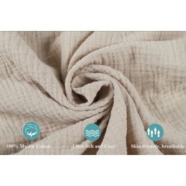 Muslin Pack and Play Sheets Fitted Compatible with 4moms Breeze Plus Playard and Other 30x43 Inch Large Playpen Mattress Snuggly Soft 100% Cotton Fog & Brown