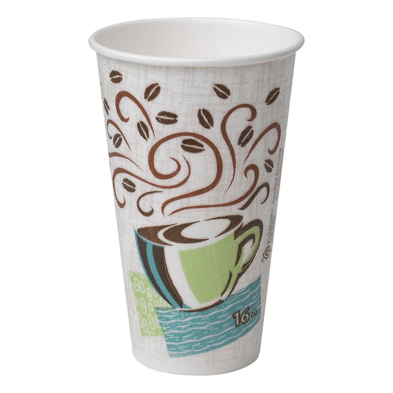 Dixie 5356CD Hot Cups, Paper, 16oz, Coffee Dreams Design, 50/Pack