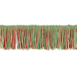 Trims By The Yard 2" Multicolor Chainette Fringe Trim, Polyester-Made Decorative Fringe Trim, Versatile Fringes for Costumes, Uniforms, Home Decor, and Party Decorations, 20 Yards, Christmas Multi